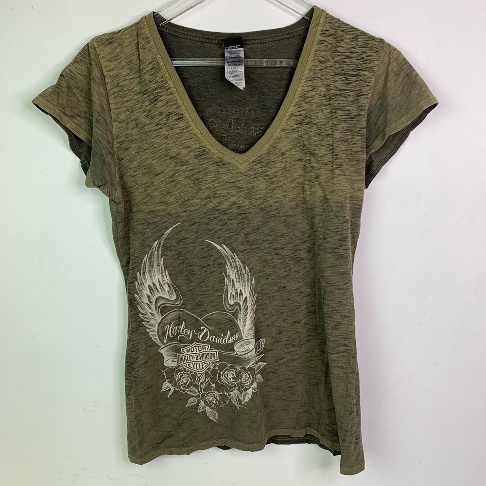 Harley-Davidson Motorcycle Logo Miami Florida Green T-shirt